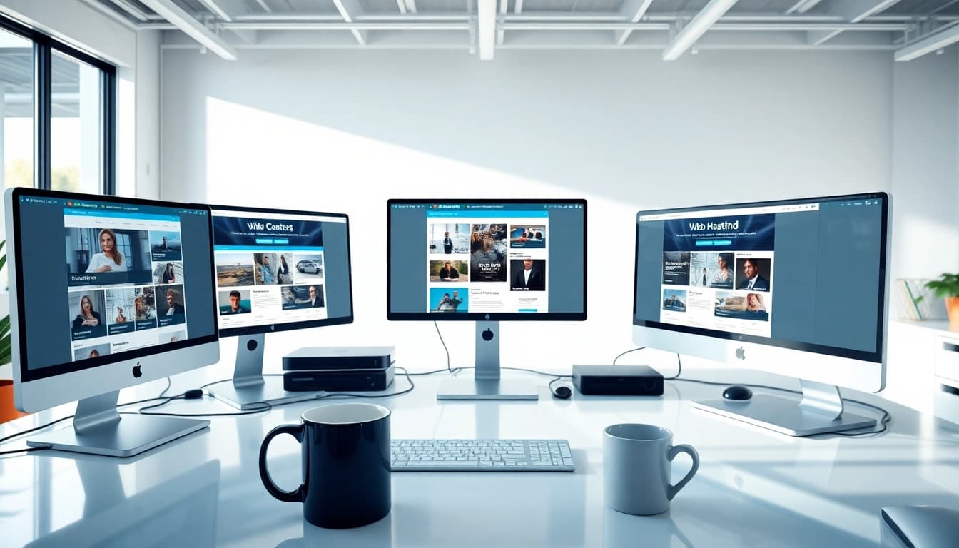 Providing secure adult web hosting services in a modern office setting with advanced tech.