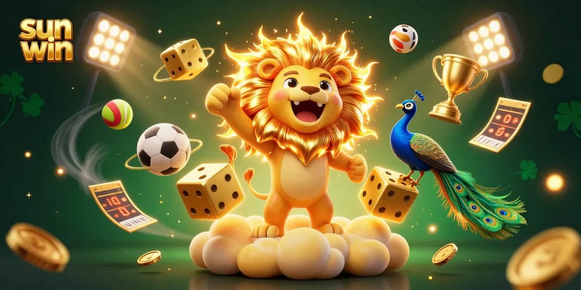 Engage with sun win through dynamic sports betting action in a vibrant casino illustration.