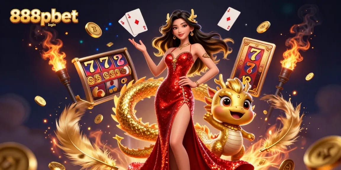 Experience the excitement of online gaming with 888pbet login amidst vibrant slot reels and golden tokens.