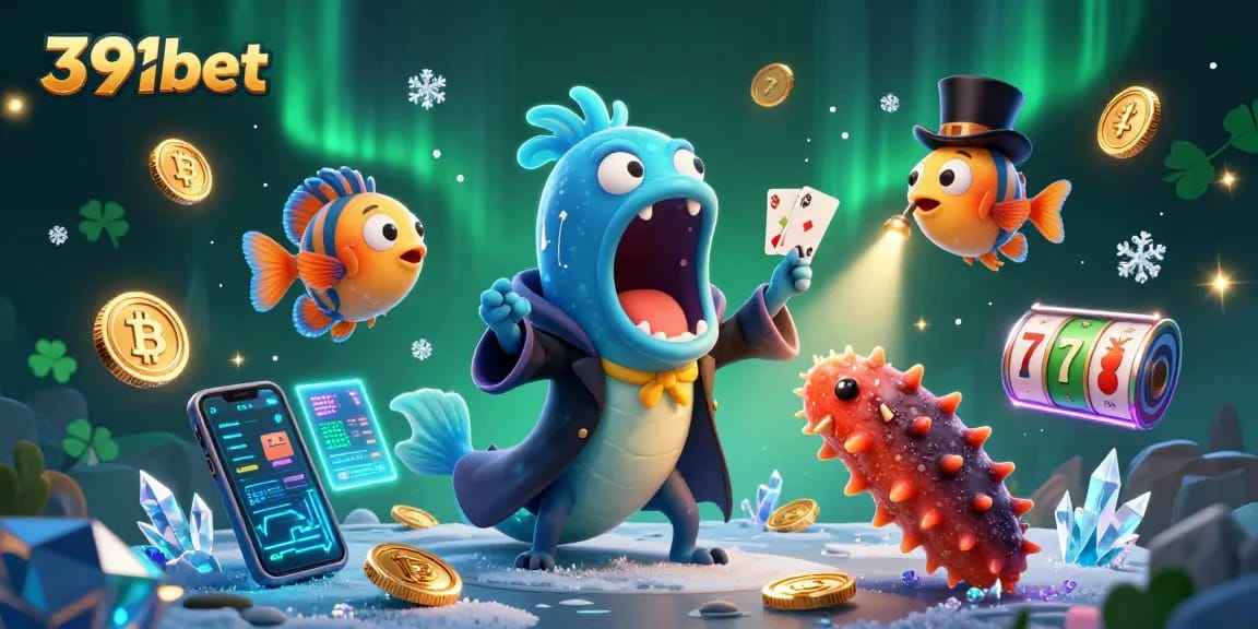 Experience thrilling gaming at 391bet with unique characters in a vibrant casino scene.
