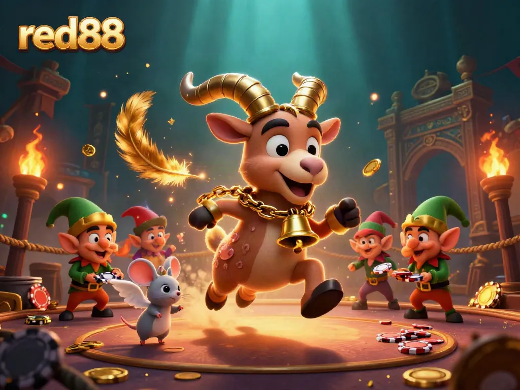 Experience explosive gaming action with red88 at a holiday-horror casino featuring lively events and characters.