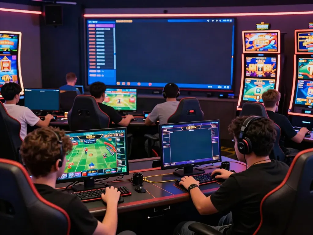 Engaging online gaming scene at https://man88.hair/ with players focused on sports and casino games.