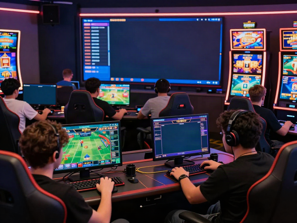 Engaging online gaming scene at https://man88.hair/ with players focused on sports and casino games.