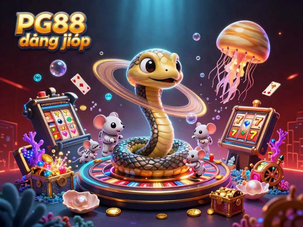 Engage in PG88 đăng nhập with this vibrant and dynamic 3D casino scene showing lucky astronauts betting.