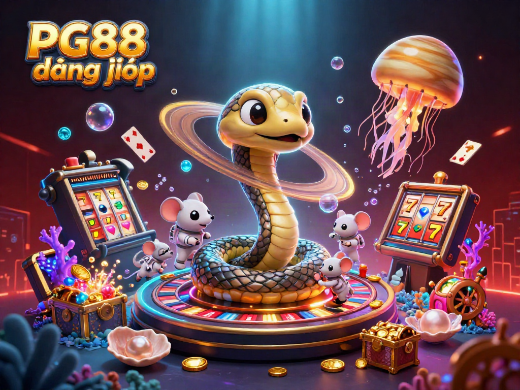 Engage in PG88 đăng nhập with this vibrant and dynamic 3D casino scene showing lucky astronauts betting.