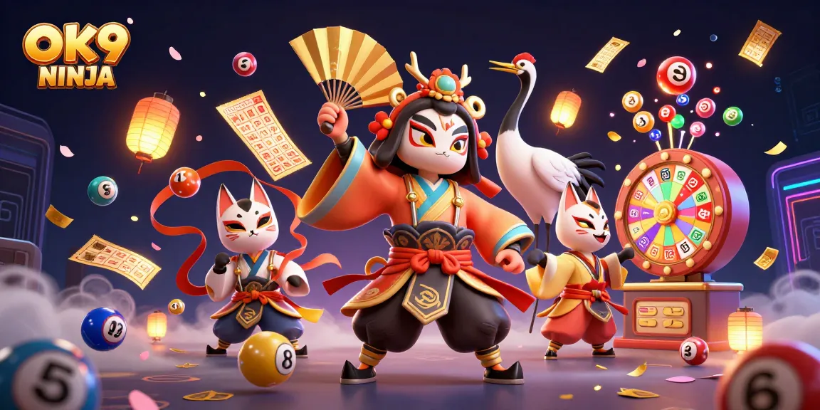 Experience the thrilling world of games with OK9 NINJA, featuring exciting lottery elements and vibrant characters.