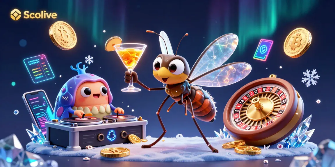 Socolive showcases an exciting scene with a mosquito mascot and a trilobite DJ, spinning as a dynamic casino illustration