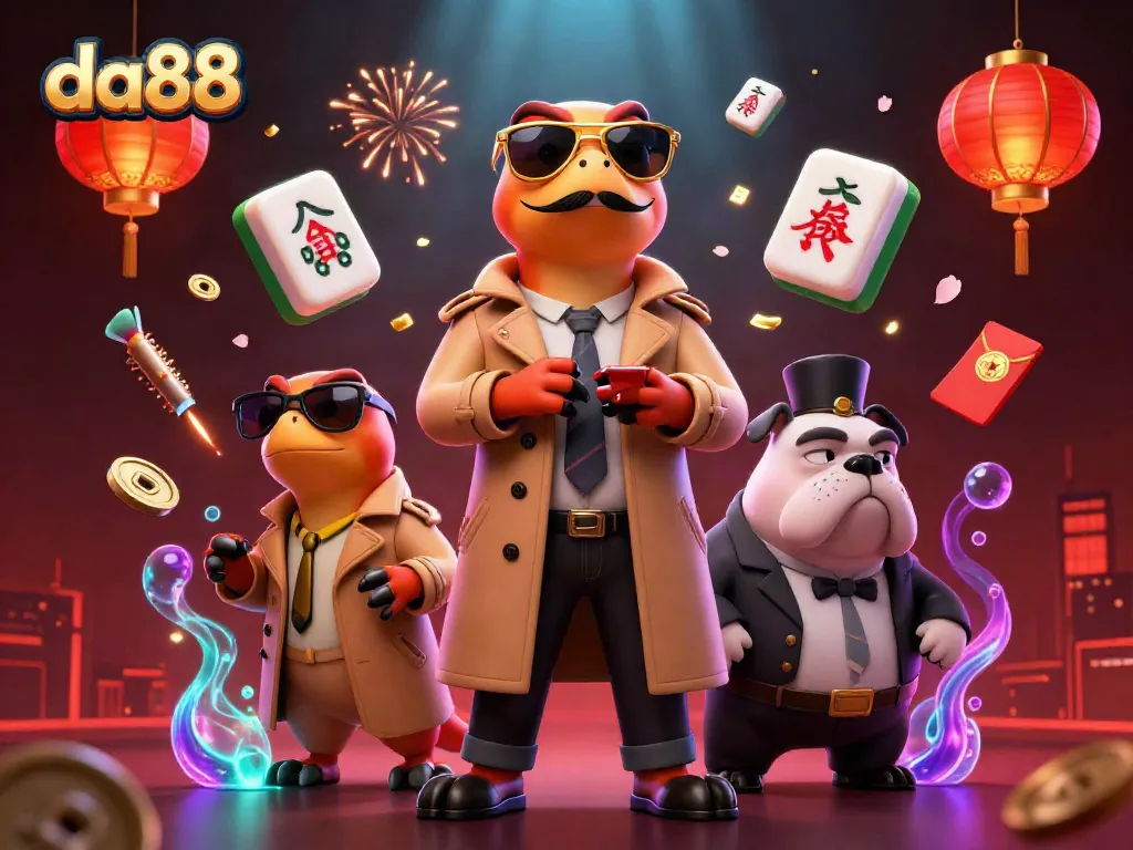 Experience exciting moments at da88 with animated raptors attempting casino entry amidst festive gambling elements.