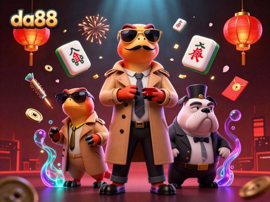 Experience exciting moments at da88 with animated raptors attempting casino entry amidst festive gambling elements.