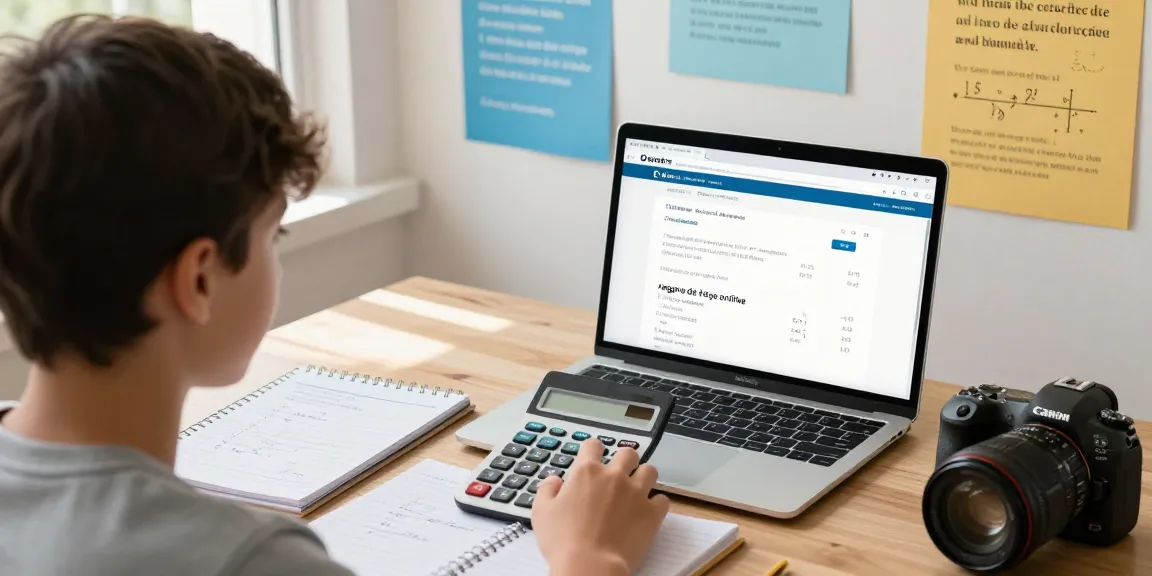 Estudante resolvendo a regra de três online em um ambiente de aprendizagem vibrante.