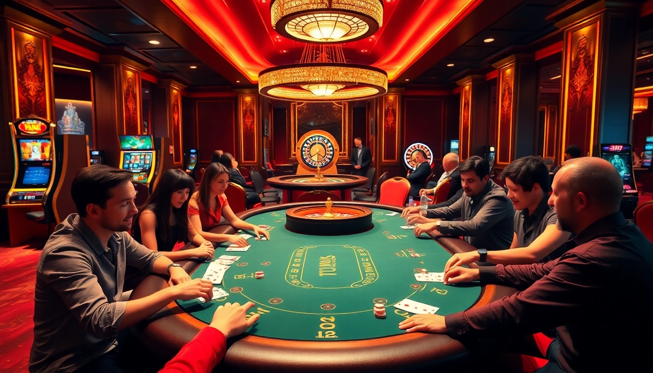 Experience the thrill of gaming at https://xxgg.vin/ with players enjoying poker and vibrant slot machines.