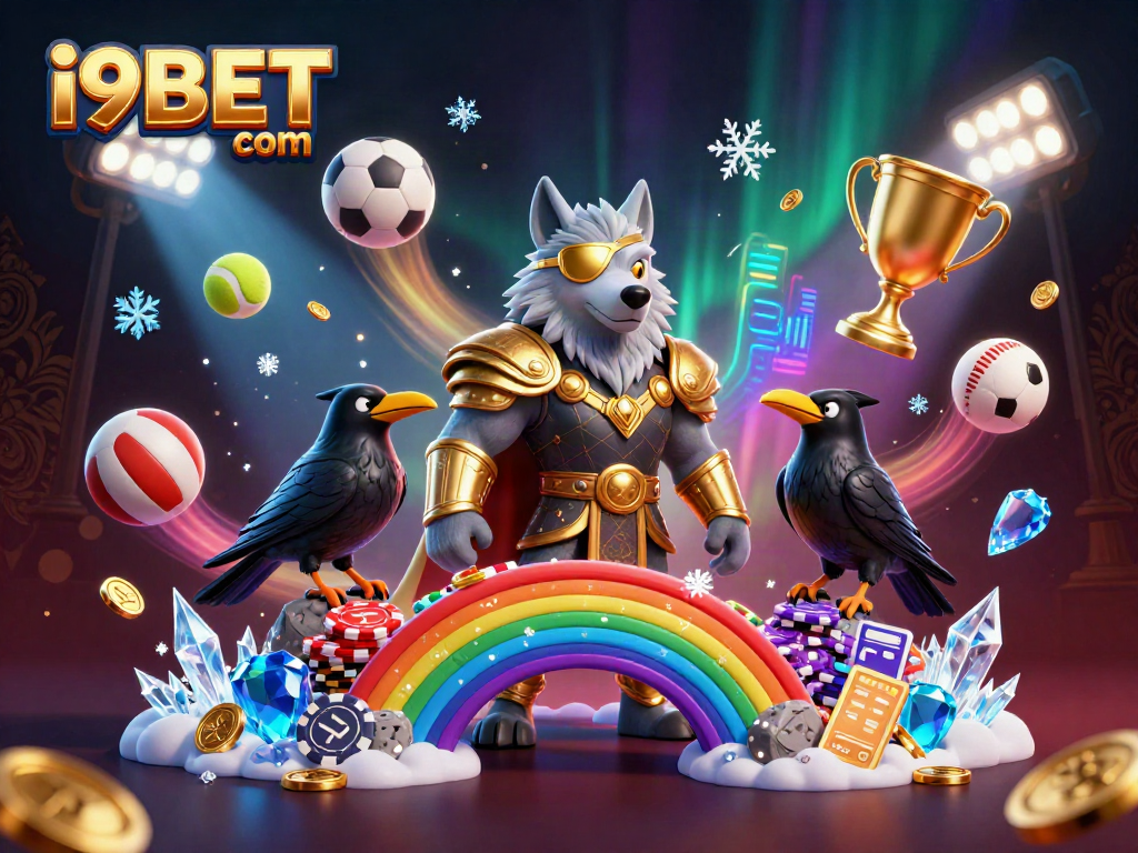 Experience big wins at i9BET com with thrilling casino games illustrated by Odin and his ravens.