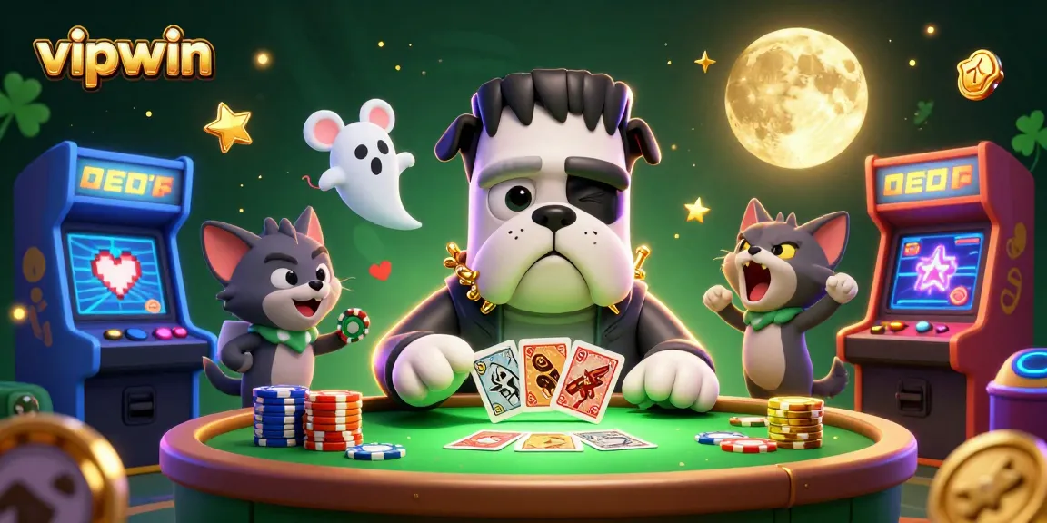 Experience the thrill of vipwin with vibrant gaming elements in an enchanting 3D casino scene.