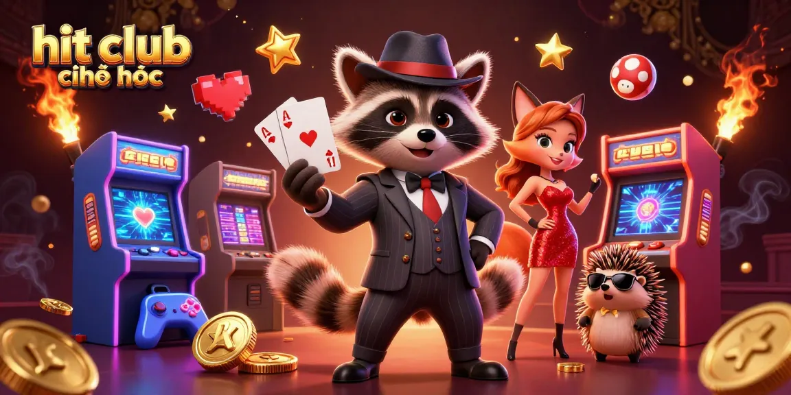 Experience the excitement of hit club chính thức at this vibrant casino-themed illustration.