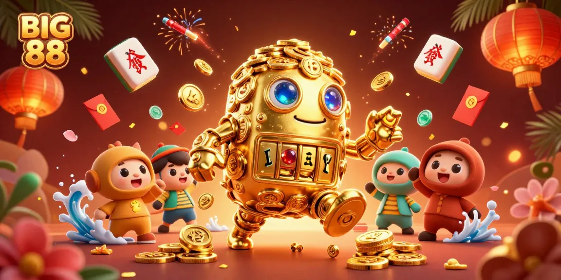 Experience thrilling wins at BIG 88 with a vibrant casino-themed illustration featuring exciting gaming elements.