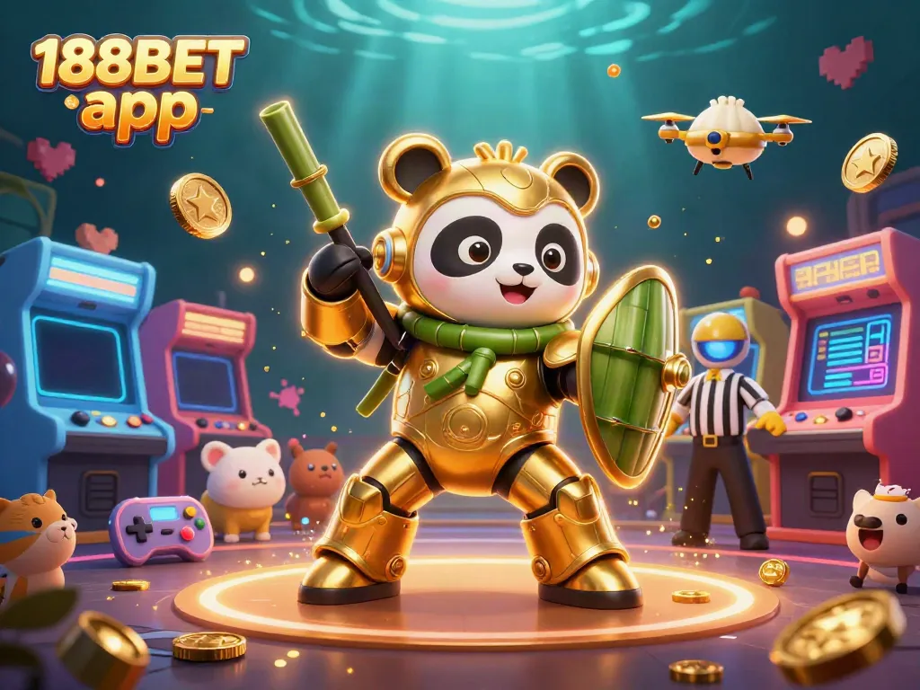 Engage with the exciting 188BET app experience, featuring dynamic gambling elements and animated characters.