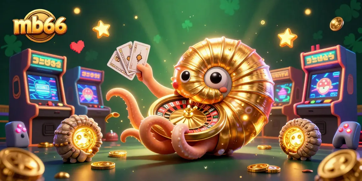 Engage in thrilling gaming at mb66 with a vibrant 3D casino-themed scene.