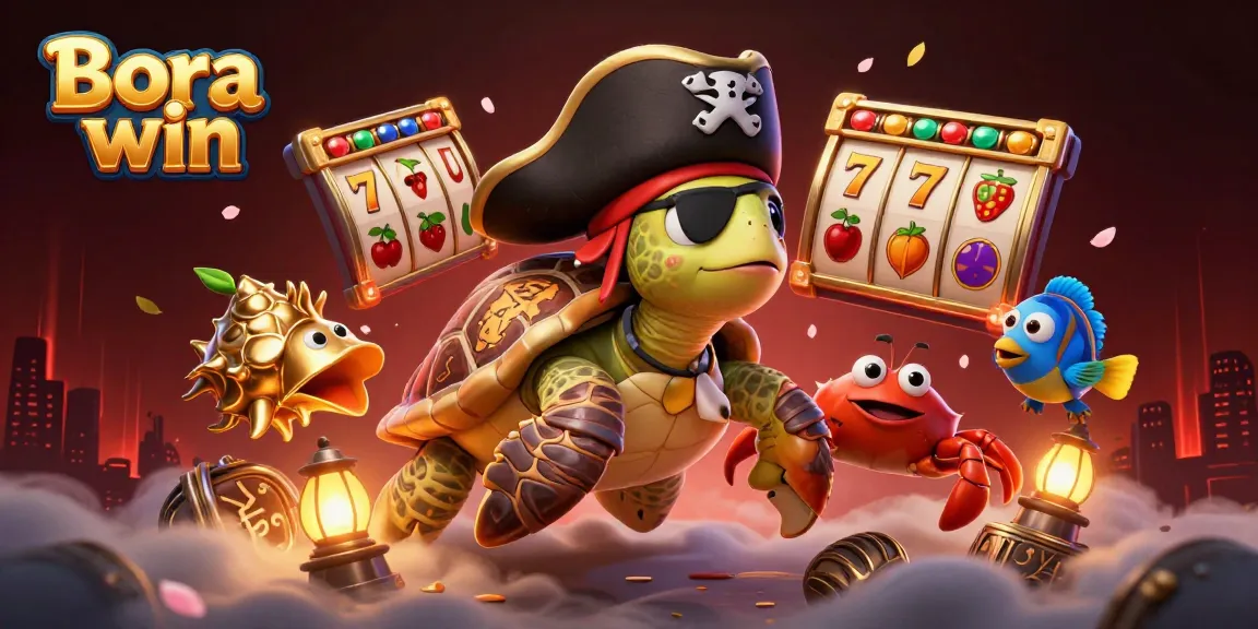 Bora win e experimente um jogo emocionante com elementos vibrantes de caça-níqueis em uma cena temática de pirata.