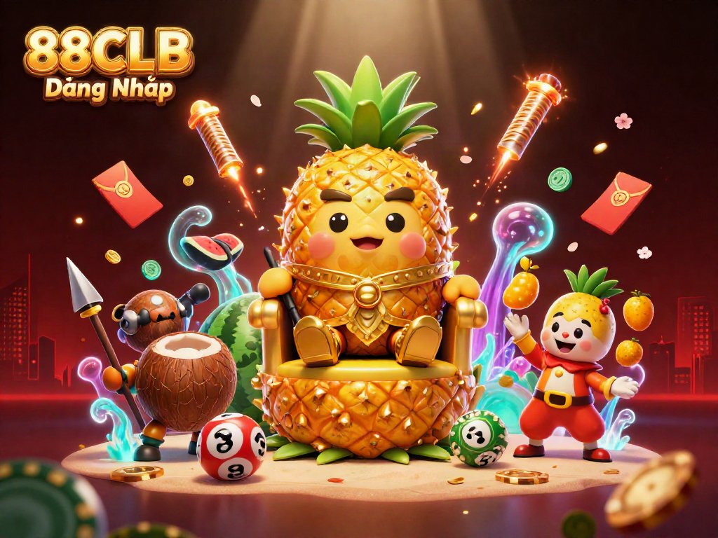 Engage with the vibrant casino scene featuring 88CLB Đăng Nhập and festive elements showcasing players' luck.