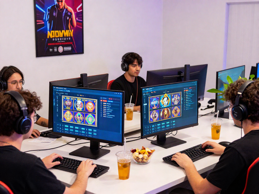 Nohuwin gamers engaged in exciting online gameplay with vibrant interface on screen.