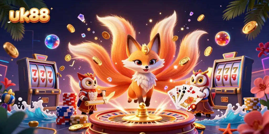 Experience thrilling gameplay with uk88's vibrant casino spirit scene, showcasing excitement and fortune.