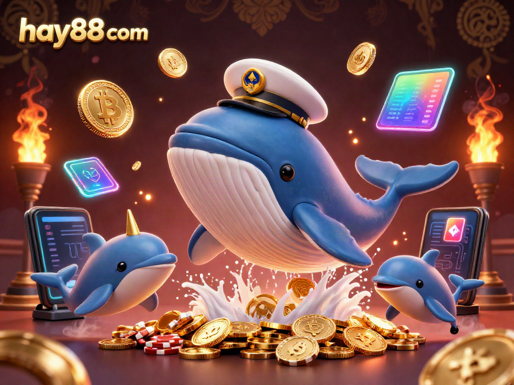 Win big at hay88 com with thrilling 3D cartoon sea creatures amidst vibrant casino elements.