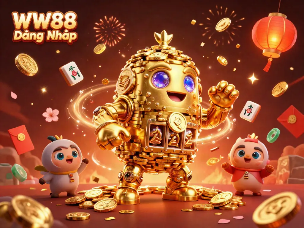 Win big with WW88 Đăng Nhập, as the golden golem and festive elements celebrate gaming success!