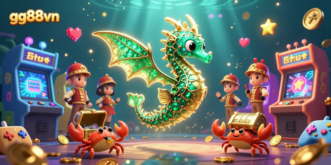 Engage with exciting casino adventures at gg88vn, featuring a treasure chest amid vibrant gaming elements.