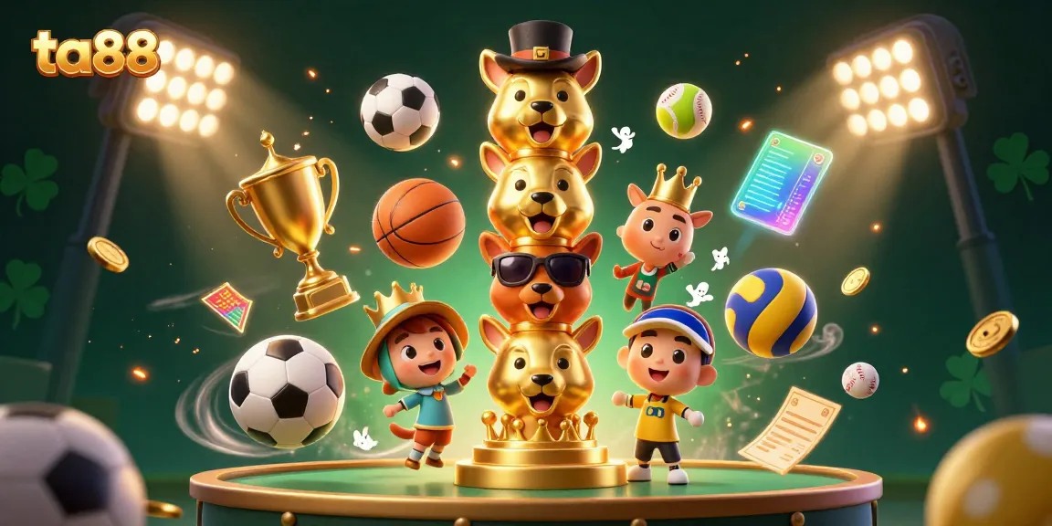 Experience the thrill of ta88 with vibrant casino elements and an energetic golden totem in action.
