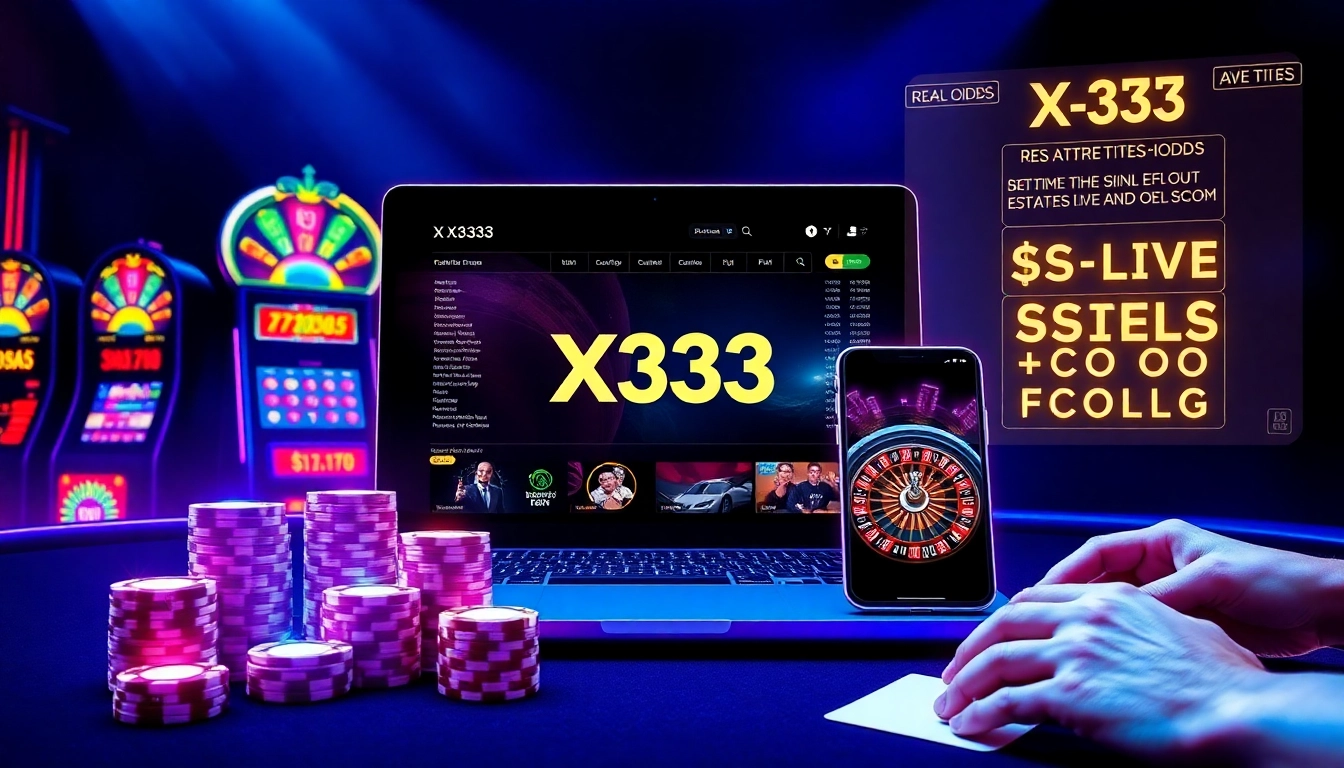 Engage in dynamic betting actions at https://x333.sa.com/ with vibrant slots, poker chips, and real-time roulette interface