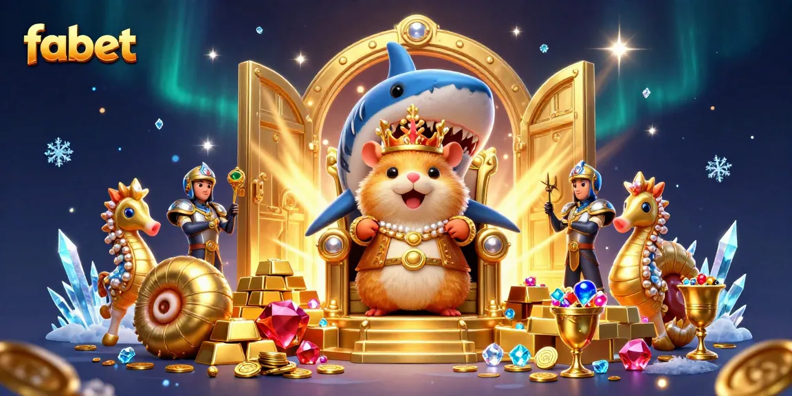 Engage with fabet's treasure realm featuring the hamster king and seahorse guards.
