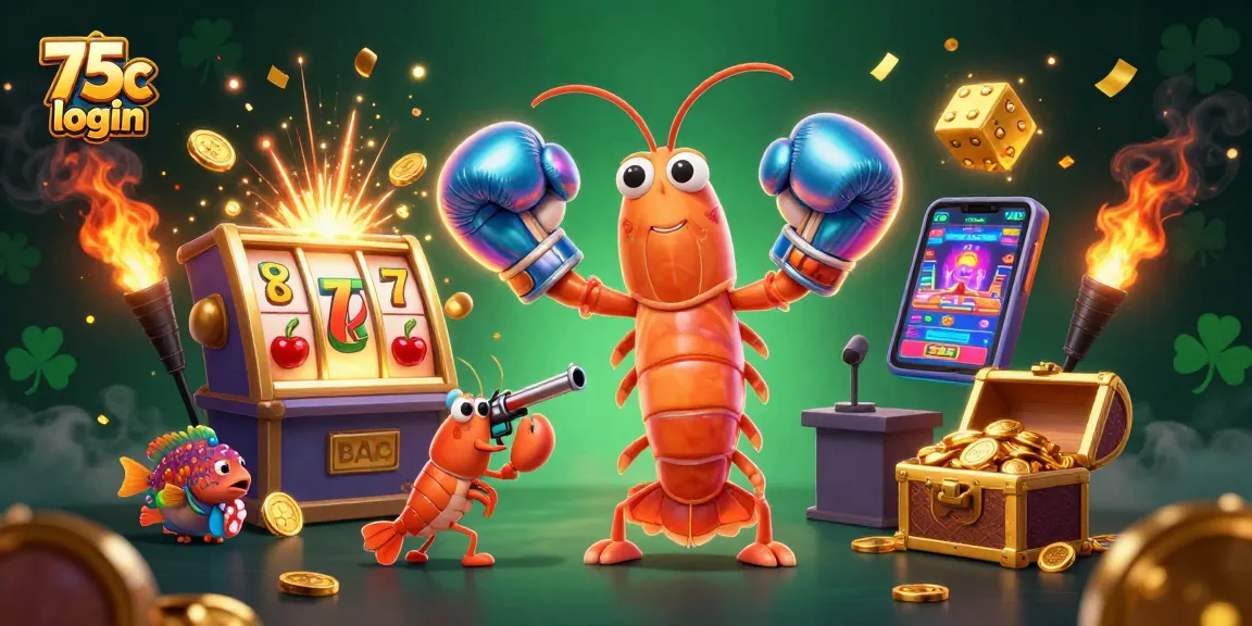Engage with 75c login through this vibrant illustration depicting an energetic casino atmosphere.