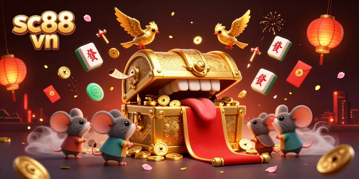 Experience winning moments at sc88 vn with a dynamic 3D casino scene featuring treasure and gameplay elements.