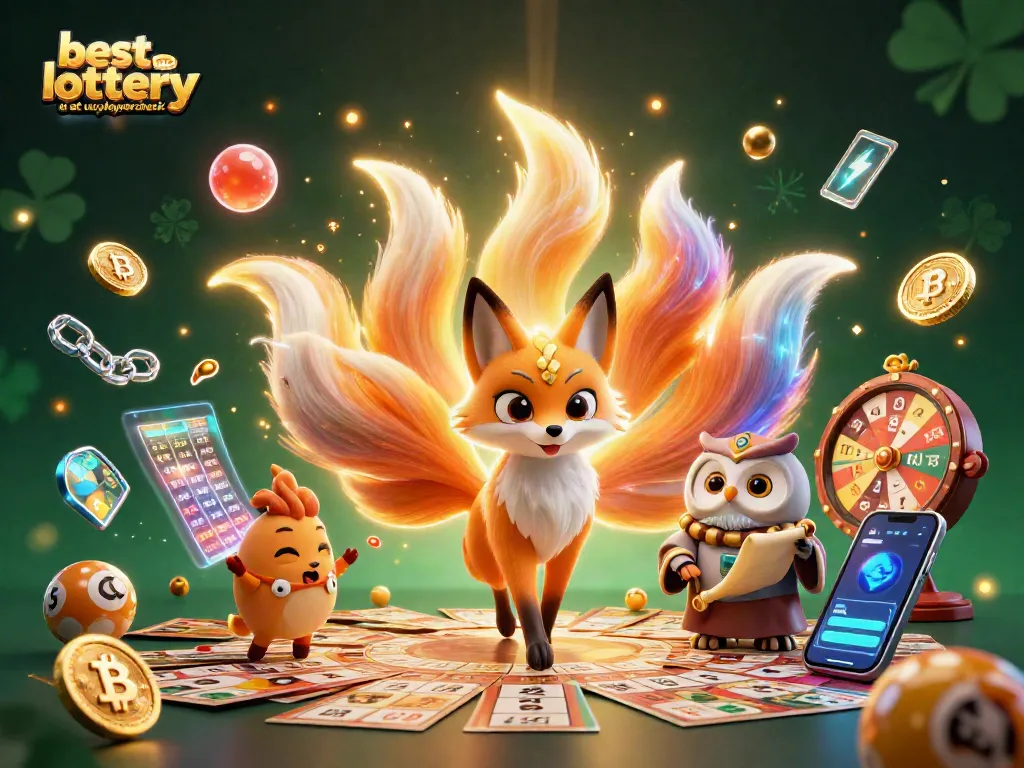 Experience winning excitement with the best online lottery at usplayercheck showcasing colorful characters and lottery elements.