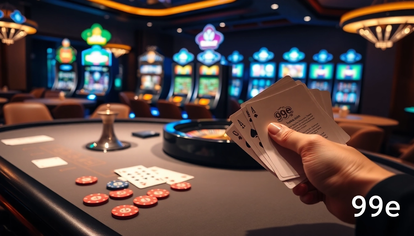 Experimente a emoção de jogar no ambiente luxuoso de cassino da 89e, com roleta e pôquer.