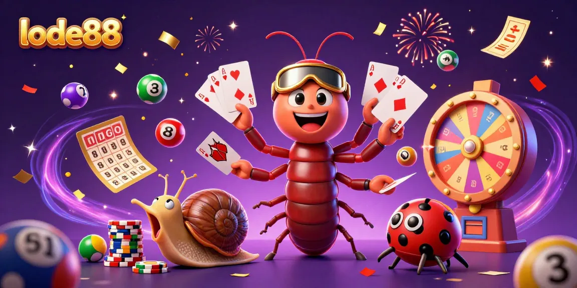 Experience thrilling gameplay at lode88 with a unique 3D casino illustration featuring a millipede dealer.