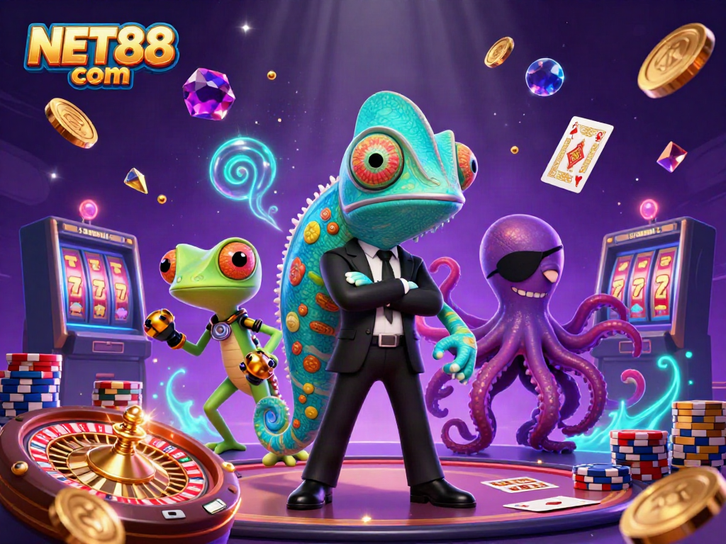 Experience thrilling gameplay features in NET88 com with colorful casino elements and dynamic characters.