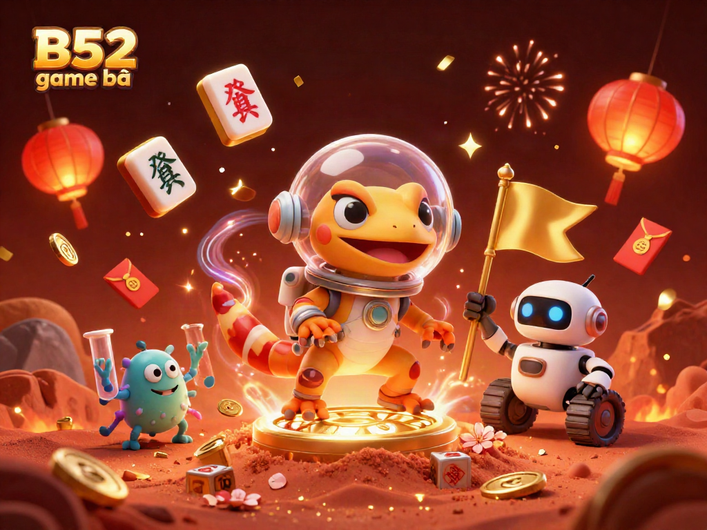 Experience B52 game bài with a vibrant Martian-themed casino landscape, showcasing thrilling gaming elements.