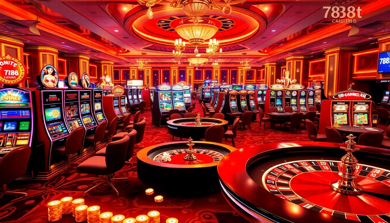 Players enjoying exciting games at the 788t online casino with vibrant table layouts and poker chips.