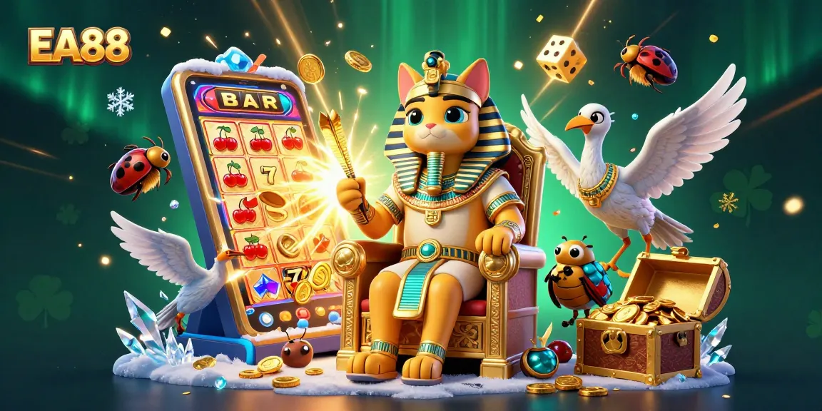 Experience thrilling wins with EA88 at vibrant slot machines and dynamic gaming scenes.