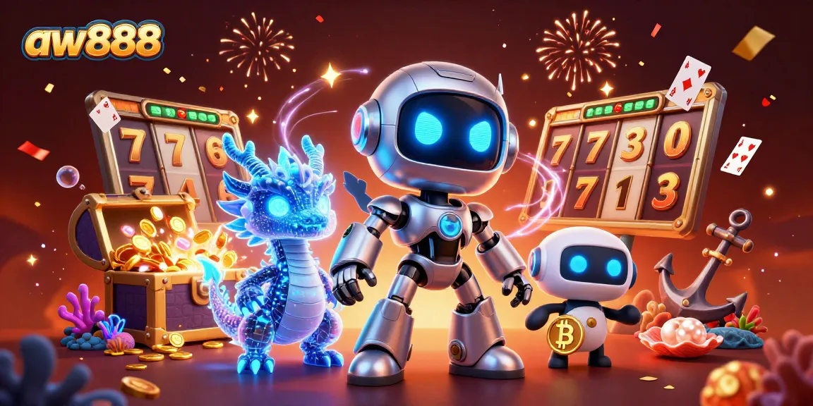 Engage in thrilling casino gameplay with aw888 featuring interactive characters and vibrant slot elements.