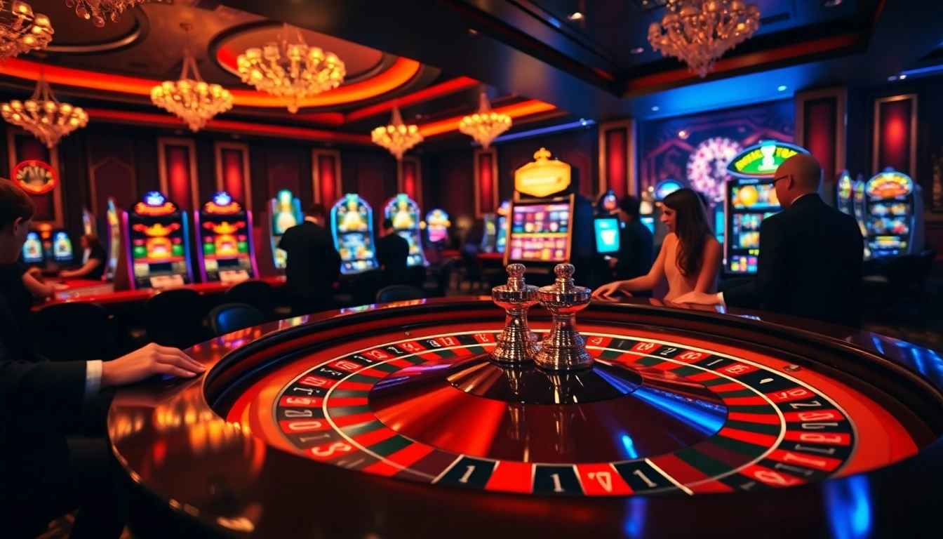 Le casino en ligne retrait instantané avec une table de roulette animée et des joueurs engagés.