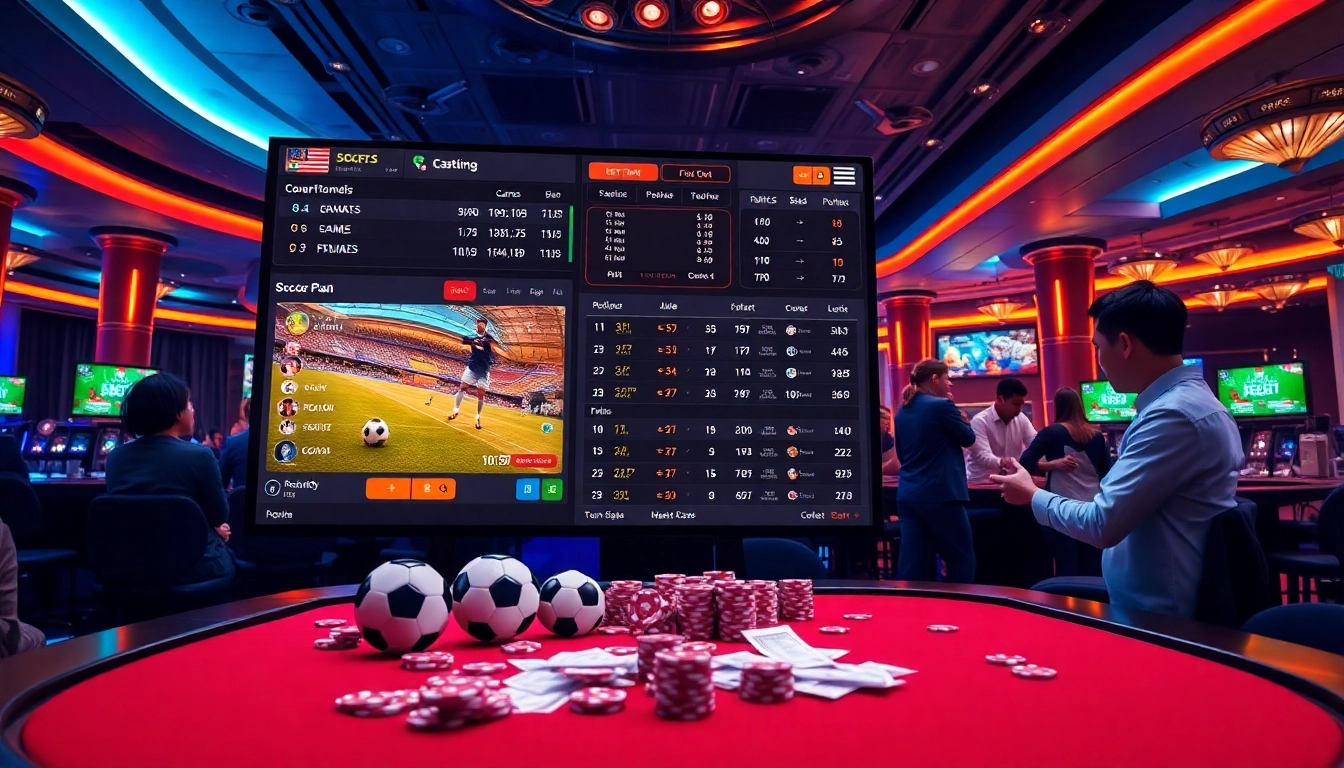Engaging visual of a vibrant KEO NHACAI online betting scene filled with excitement and soccer betting elements.