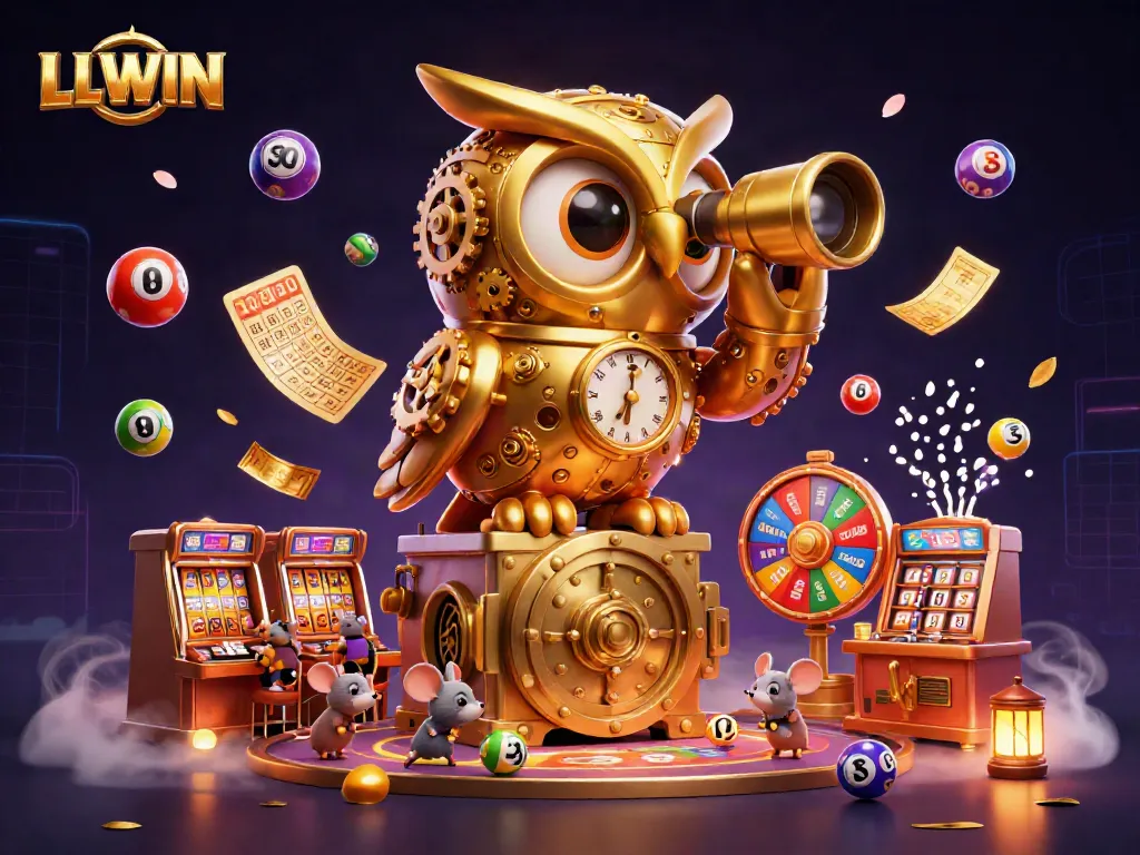 Experience the excitement of LLWIN casino with dynamic visuals of vibrant games, luck, and entertainment.
