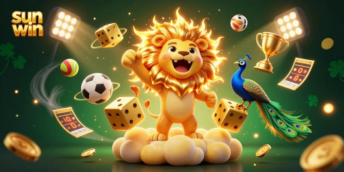 Engage with sun win through dynamic sports betting action in a vibrant casino illustration.