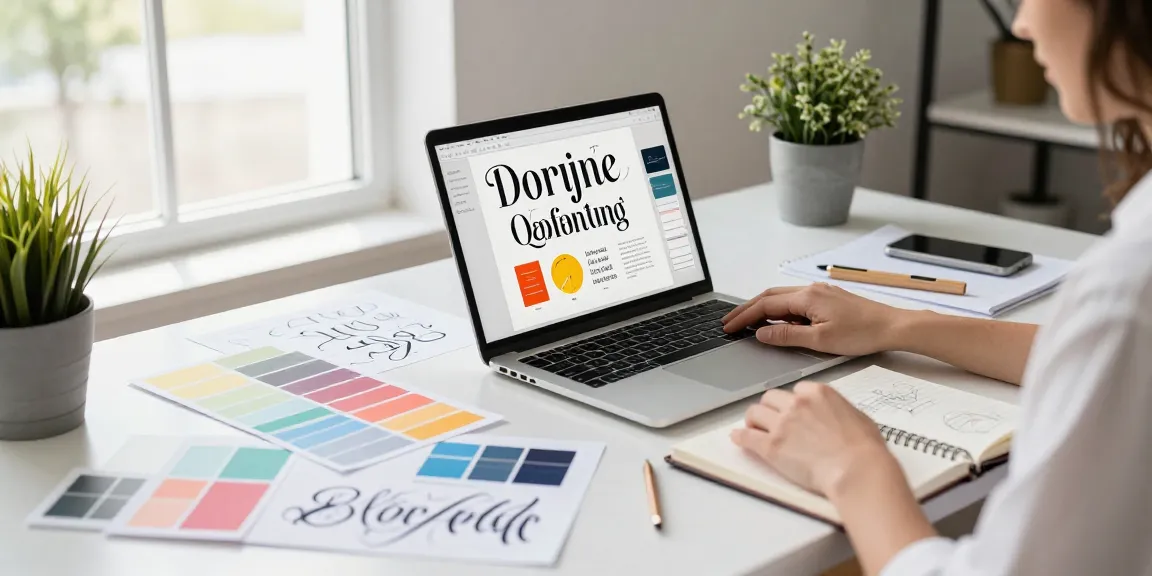 Letras diferentes para copiar e colar em um estúdio criativo com designer gráfico trabalhando em fontes artísticas.