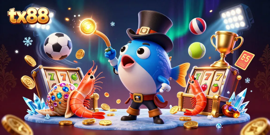 Engage with tx88 on a vibrant scene showcasing dynamic casino action with treasures and sports elements.