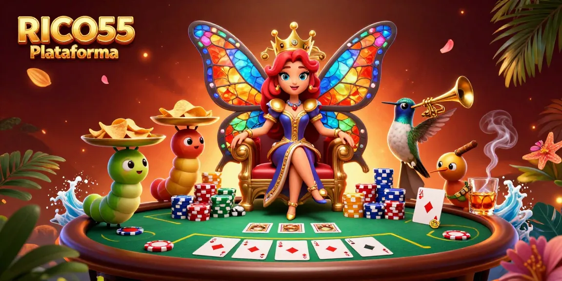 Engage with RICO55 Plataforma at the captivating casino featuring unique characters and dynamic poker action.